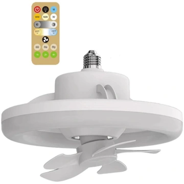 Aptumšojams griestu ventilators ar gaismu, E27 LED