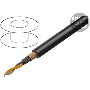 Wire: microphone cable | 2x0,25mm2 | black | OFC |