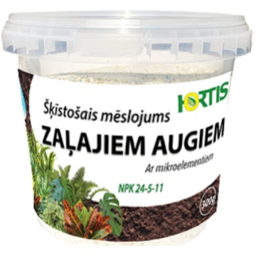 Šķīstošs mēslojums zaļajiem telpaugiem Hortis 300g