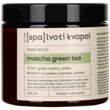 Matcha Green Tea SPALVOTI KVAPAI Ķermeņa skrubis