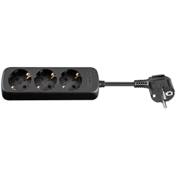 MicroConnect 3-way Schuko Socket 1.5M Black Withou