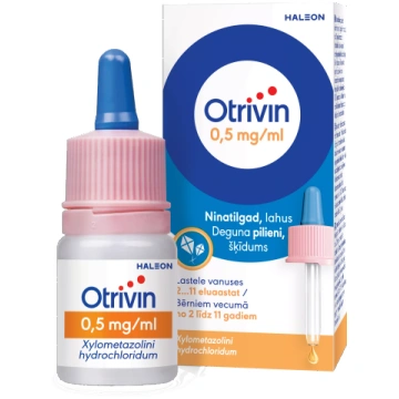 OTRIVIN 0,5 mg/ml deguna pilieni, 10 ml