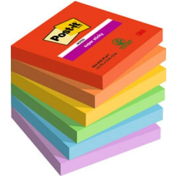 Piezīmju līmlapiņas Post-it Super Sticky, Playful 