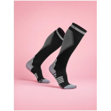 LONG COMPRESSION SOCKS RUN BLACK/GREY