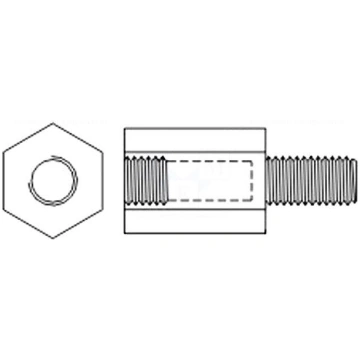 Screwed spacer sleeve | hexagonal | polyamide | M4
