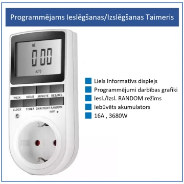 Programmējams Ieslēgšanas / Izslēgšanas Taimeris K