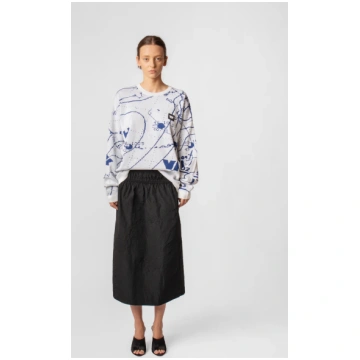 EVE knitted sweater TOPO white navy Venera Arapu