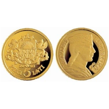 Latvia 5 lati 2003 - Zelta Pieclatnieks