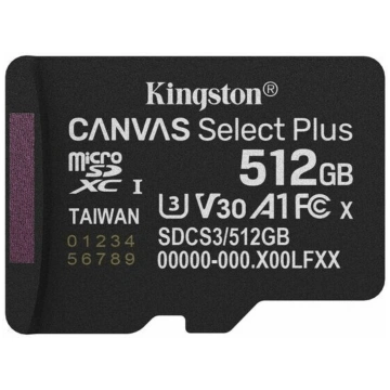Kingston Canvas Select Plus Gen3 Atmiņas karte 512