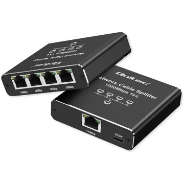 Qoltec Splitter Ethernet mini SWITCH 1x4 RJ45 | 10