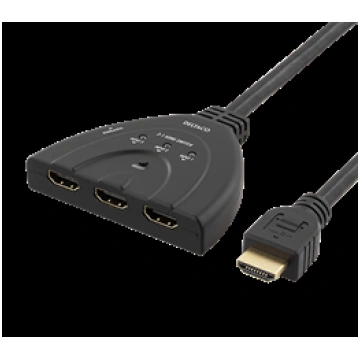 DELTACO HDMI SLĒDZIS, 3 IEEJAS 1 IZEJA, 4K PIE 60H