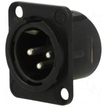 Socket | XLR | male | PIN: 3 | flange (2 holes),fo