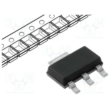 IC: voltage regulator; LDO,linear,fixed; 3.3V; 1A;