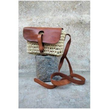 JANE - Leather and raffia bag Camera Sud