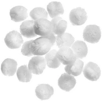 Bumbiņas baltas 2 cm, 24 gab. DallPrint