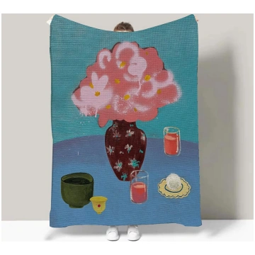 Sandra Poliakov Abstract Lines art Blanket Design 