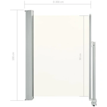 vidaXL izvelkama sānu markīze, 100x300 cm, krēmkrā