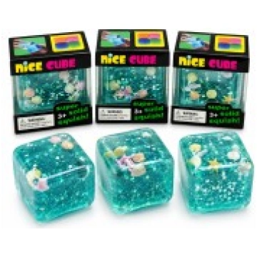 Ocean Glitter Squishy Cube – Sea Shell Sensory Toy