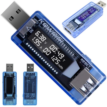 Voltmetrs USB ampermetrs sprieguma testers Nav nor