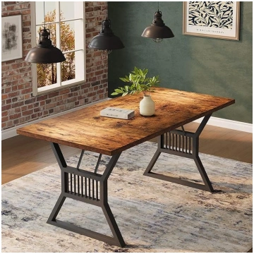 Dining Table Rectangular Kitchen Table for 6-8 Peo