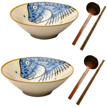 Japāņu keramikas Ramen Bowl nūdeļu bļodas zupai Ph