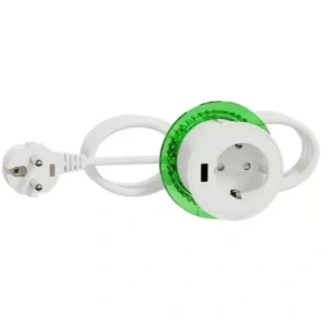 UNICA Galda kontaktligzda 1-vietīga +USB-A balts