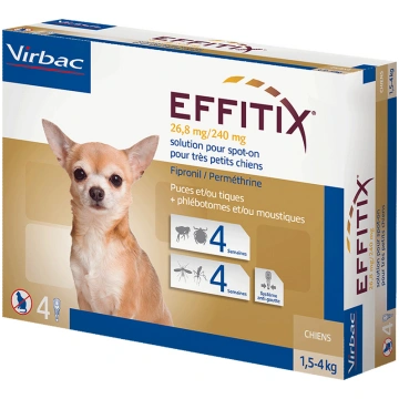 Virbac EFFITIX 26.8 mg/240 mg (1.5-4 kg) suņiem N4