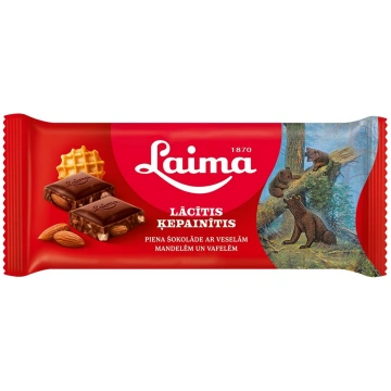 Piena šokolāde LAIMA Lācītis Ķepainītis, ar veselā
