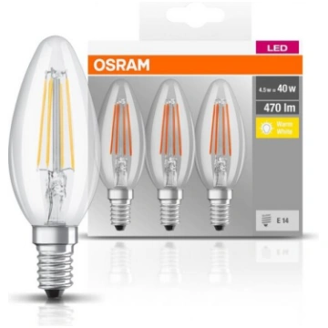 SET 3 becuri LED Osram, soclu E14, 4,5 W, forma lu