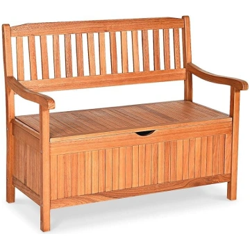 GIANTEX Wooden Garden Bench with Storage Space, Ch