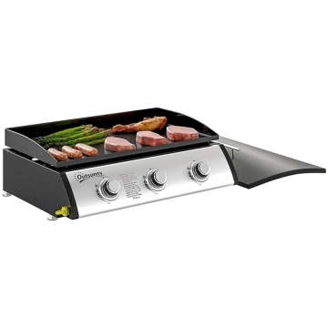 „Outsunny“ gāzes grils ar 3 degļiem, 7,5 kW, grilē