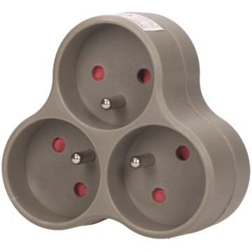Triple socket outlet, gray Ornobaltic