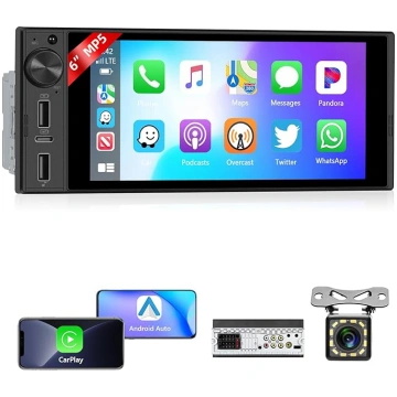 Viena DIN automašīnas radio ar bezvadu CarPlay un 