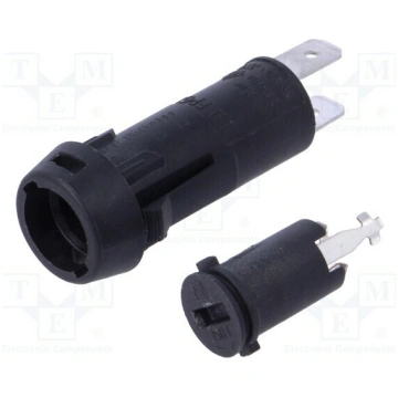 Fuse holder; 10A; 250VAC; FPG3; on panel; black; U