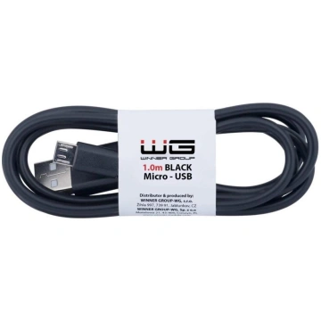 Winner Group - USB vads Micro USB / USB-A 1m melna