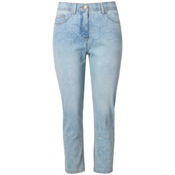 Ulla Popken Tile Laser Print Stretch Fit Jeans Lig
