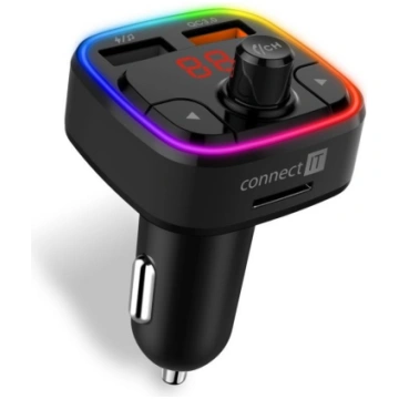 CONNECT IT CCC-9090-BK - LED RGB FM auto raidītājs