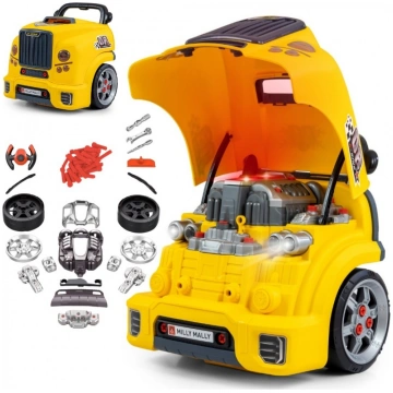 Mechanic workshop set with disassembled engine N-G
