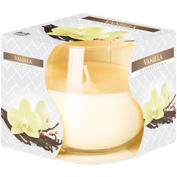 Svece aromātiskā stikla traukā Vanilla Bispol sn71