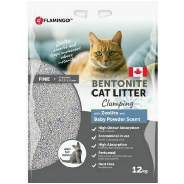 Cem. smiltis Flamingo CAT LITTER BENTONITE WITH BA