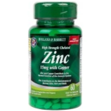Chelated Zinc & Copper, 15mg High Strength - 60 ta
