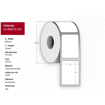 Capture Label 102 x 51mm, Core 25mm, Thermal Trans