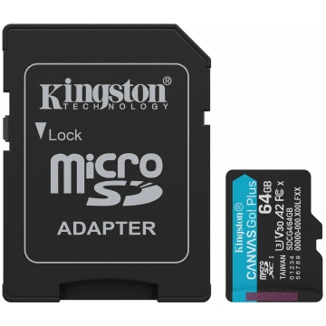 Atmiņas karte Kingston 64GB microSDXC Canvas Go Pl