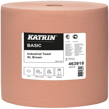 Industriālais papīrs ruļļos KATRIN Basic XL Brown,