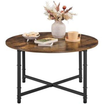 Yaheetech Round Coffee Table with Adjustable Prote