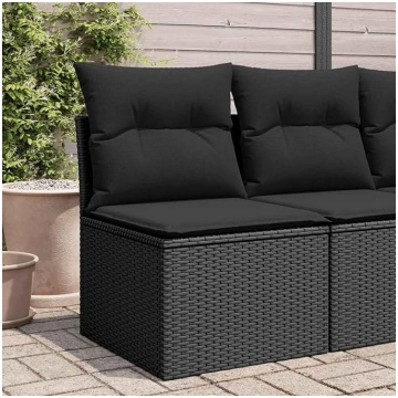 Homgoday Garden Sofa without Armrests with Black P
