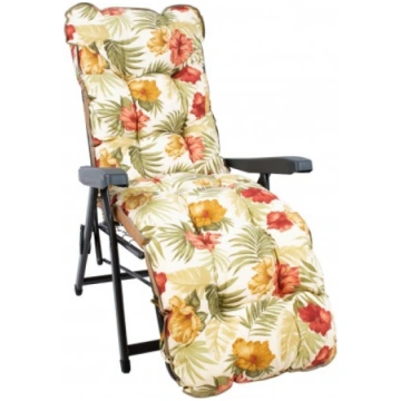 Deck chair BADEN-BADEN, light floral pad