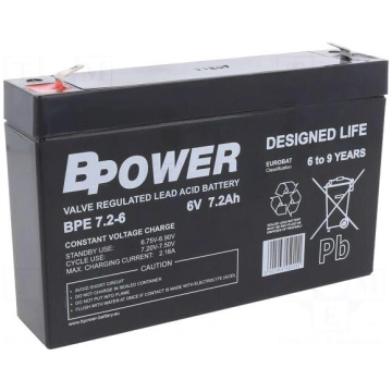 Re-battery: acid-lead | 6V | 7.2Ah | AGM | mainten