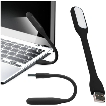 Elastīga silikona USB LED lampiņa 06191_CZ, melna 