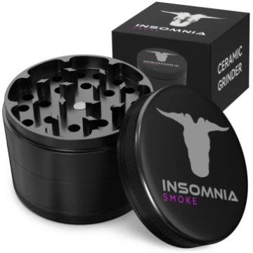 Black Insomnia Smoke Herb Grinder With Ceramic Coa